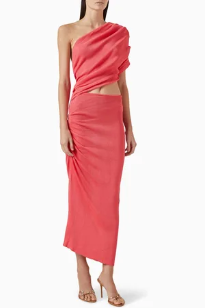 Baobab Delfina One-shoulder Maxi Dress in Lycra