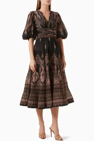 ZIMMERMANN Pleated Midi Dress