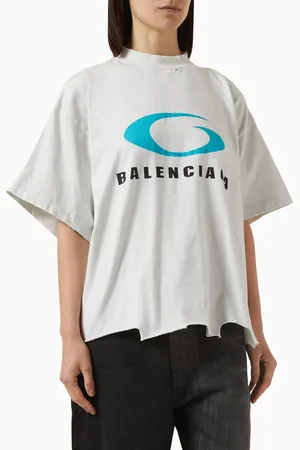 Balenciaga Loop Sports Icon Cropped T-shirt in Vintage Jersey