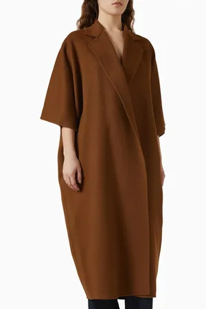 Max Mara Drape Cape Coat in Camel Wool