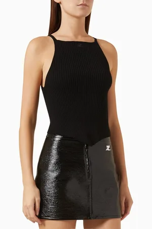 Courrèges Signature Pointy Tank Top in Rib-knit