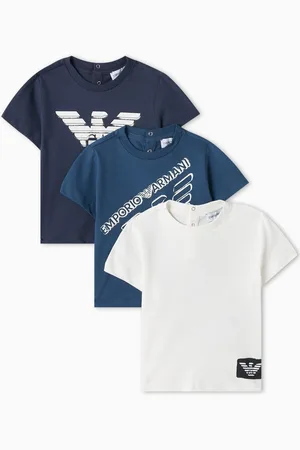Emporio Armani Graphic Logo T-shirt in Cotton, Pack of Three