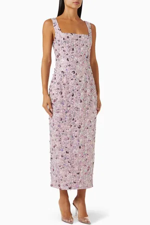ELLIATT Aurora Embellished Midi Dress in Mesh