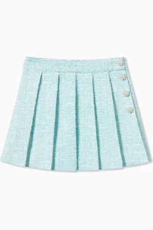 Self-Portrait Pleated Boucle Skirt