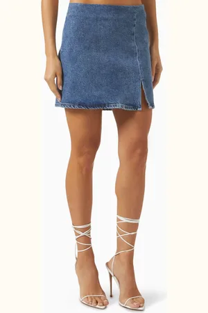 GOOD AMERICAN Mini Skirt in Denim