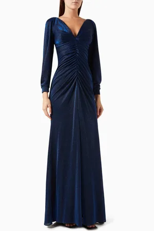 GEMY MAALOUF Gathered V-neck Gown in Jersey
