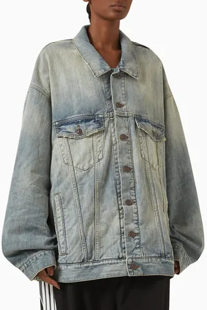 Balenciaga Oversized Distressed Jacket in Denim