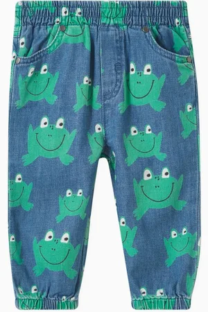 Stella McCartney Baby Frog Printed Denim Pants