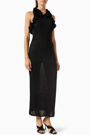 ZIMMERMANN Matchmake Ruffled Midi Dress in Rib-knit