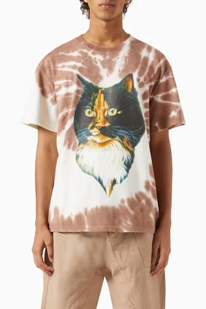 J.W.Anderson Cat-print Tie Dye T-shirt in Organic Cotton