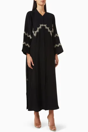 Rauaa official Bead-embellished Abaya in Crepe