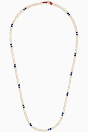 MIANSAI Cash Lapis Pearl Necklace in Sterling Silver