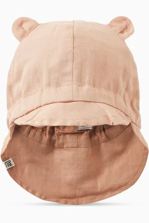 Liewood Gorm Bear Ears-embroidered Sun Hat in Organic Cotton & Linen