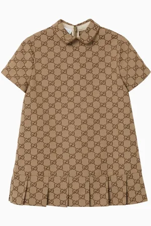 Gucci Pleated Dress in GG Canvas