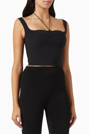 Nensi Dojaka Quilted Cups Bustier Top