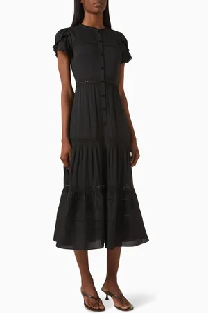 Reformation Zebrina Midi Dress in Cotton Blend