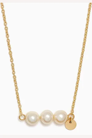 Damas Kiku Pearl Bar Necklace in 18kt Gold
