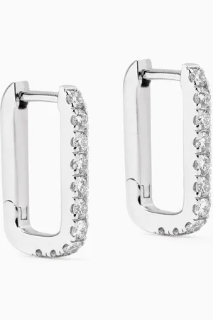 Fergus James Paperclips Diamond Hoops in 18kt