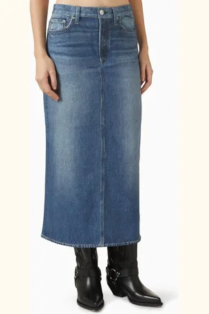 RAG&BONE Miramar Gillian Midi Skirt in Denim
