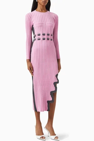 PH5 Aster Wavy-slit Midi Dress in Stretch Viscose