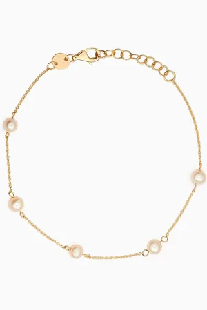 Damas Kiku Pearl Station Bracelet in 18kt Gold