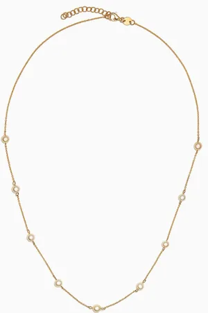 Damas Kiku Pearl Station Necklace in 18kt Gold