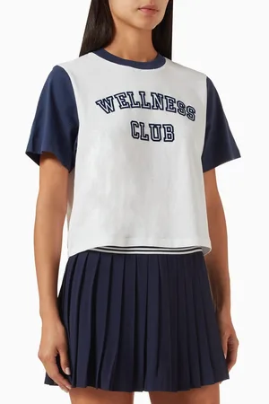 Sporty & Rich Wellness Club Crop T-shirt in Cotton