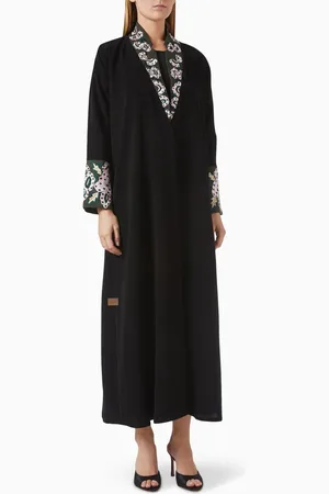 Rauaa official Thread-embroidered Abaya in Crepe