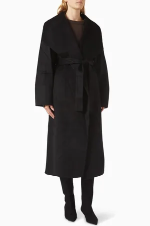 Soft Goat Long Coat in Wool-cashmere Blend