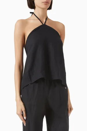 Deiji Studios Low-back Halterneck Top in Linen