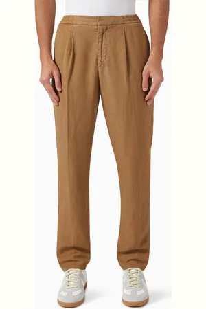 OFFICINE GENERALE Drew Pleated Pants in Linen-twill