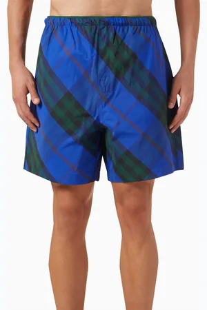 Burberry Check Swim Shorts in Nylon Twill
