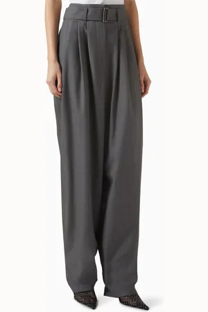 MAGDA BUTRYM Belted Wide-leg Pants in Wool-blend
