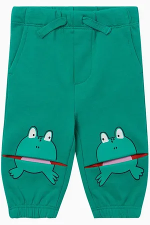 Stella McCartney Baby Frog Printed Sweatpants in Cotton