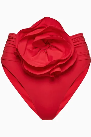 MAGDA BUTRYM Flower Appliqué Swim Briefs in Stretch Nylon