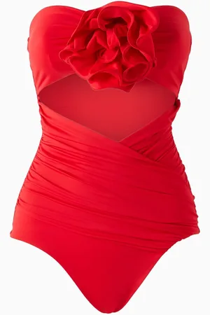 MAGDA BUTRYM Rose Strapless One-piece Swimsuit