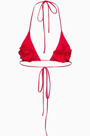 MAGDA BUTRYM 3D Floral Triangle Bikini Top