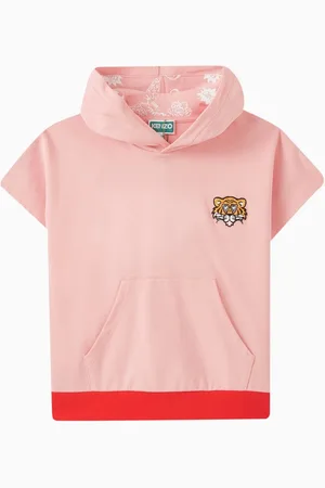 Kenzo Tiger Short-sleeved Hoodie in Cotton-fleece