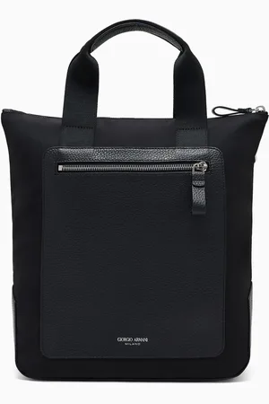 Giorgio Armani Small Shopper Tote Bag in Nylon & Leather