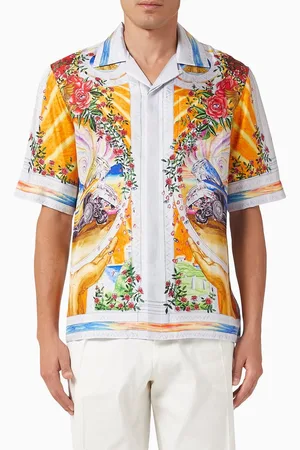 Casablanca A Tournade De Rose Shirt in Silk Twill