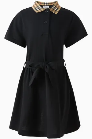 Burberry Alesea Check Collar Polo Shirt Dress in Cotton Piqué