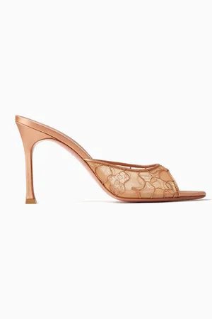 Amina Muaddi Alexa 95 Mules in Lace