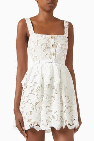 Self-Portrait Tiered Mini Dress in Lace
