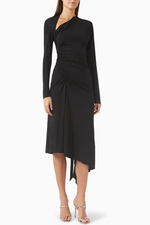 Victoria Beckham Ruched Midi Dress in Jersey