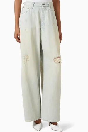 Acne Studios Distressed Wide-leg Jeans in Denim