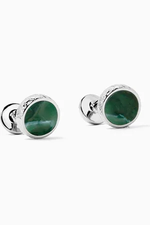 HUGO BOSS Gemstone Cufflinks in Silver-tone Brass