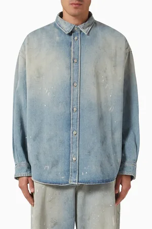 Acne Studios Button-up Shirt in Cotton-blend Denim
