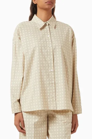 Kenzo Logo Weave Shirt in Twill Cotton Viscose