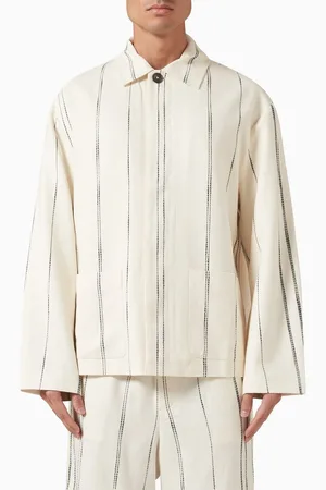 COMMAS Woven Stripe Resort Jacket in Linen-blend