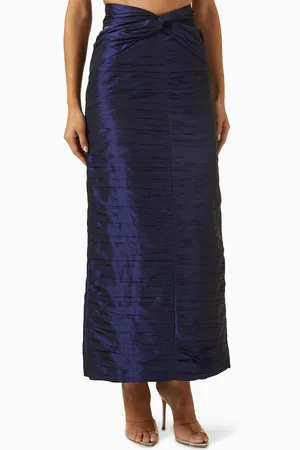 Sandra Mansour Méditerranéenne Draped Maxi Skirt in Taffeta